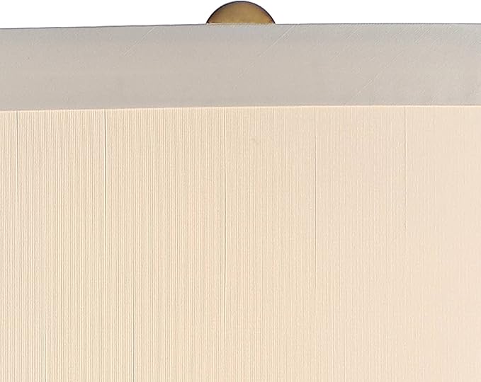 Possini Euro Design Karen 36" Tall Large Mid Century Modern End Table Lamps Set of 2 Dark Gold Glass Living Room Bedroom Bedside Nightstand House Office Home Reading Kitchen Fabric Off-White Shade