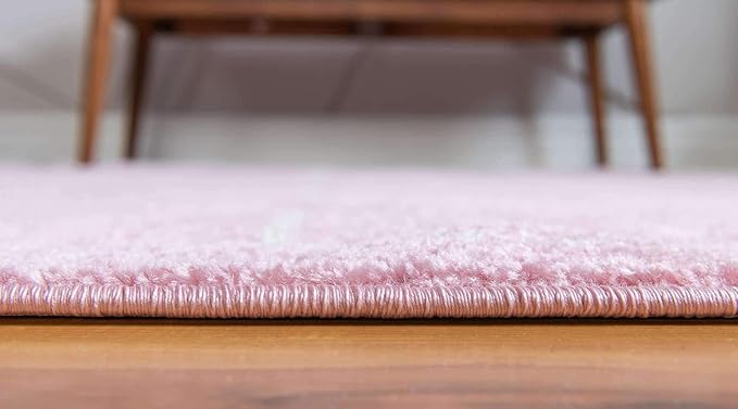 Unique Loom Trellis Frieze Collection Area Rug - Geometric (7' 10" x 10' Oval, Light Pink/ Ivory)