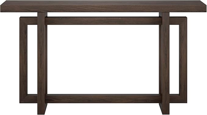 Henn&Hart 55'' Wooden Rectangular Console Table Entryway Table, Sofa Table for Entryway, Living Room, Couch, Hallway, or Office, Alder Brown