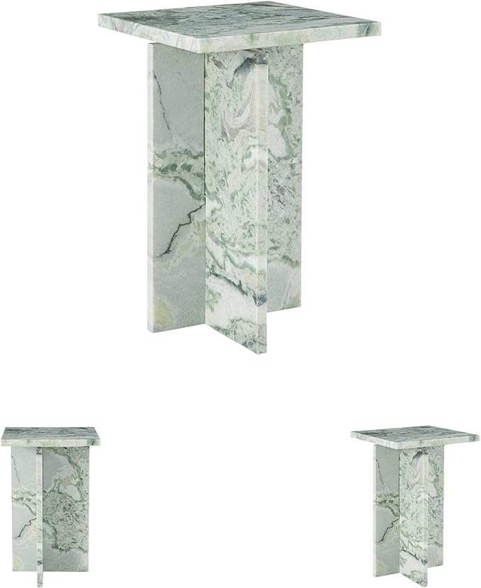 Signature Design by Ashley Deaconwell Contemporary Marble Accent Table, White & Light Green