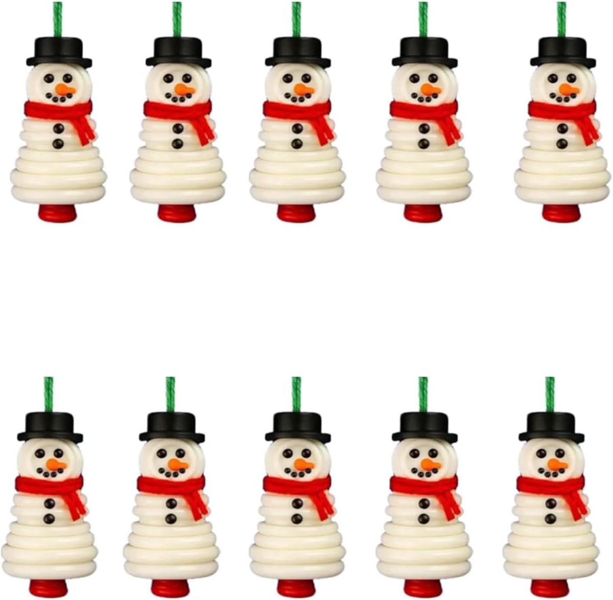 DIY Christmas Button Ornament Making Set - Snowman/Santa/Angel, Fun Holiday Craft Kit for All Ages, Ideal Xmas Tree Hanging Decor & Festive Gifts (10 pcs-D)