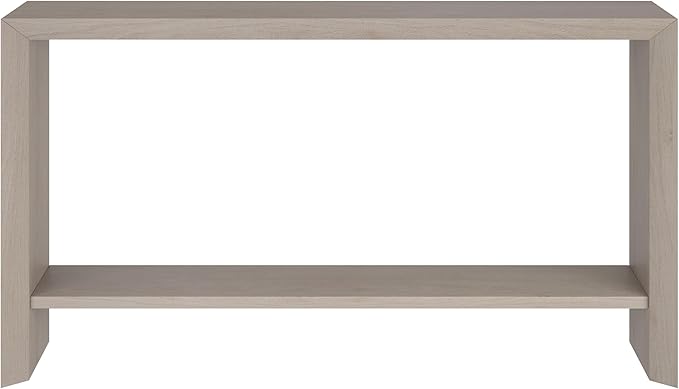 Henn&Hart 55'' Wooden Rectangular Console Table Entryway Table, Sofa Table with Wooden Storage Shelf for Entryway, Living Room, Couch, Hallway, or Office, Antiqued Gray Oak