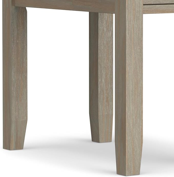 SIMPLIHOME Artisan SOLID WOOD 14 inch Wide Rectangle Transitional Narrow Side Table in Distressed Grey for the Living Room and Bedroom