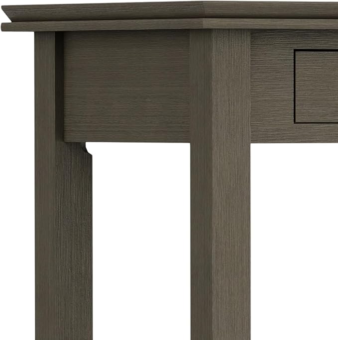 SIMPLIHOME Artisan Console Table - 46 Inch Wide Solid Wood Sofa Table in Farmhouse Grey, Transitional Storage Table for Entryway or Living Room with 2 Drawers and Clean Angle-Edged Top