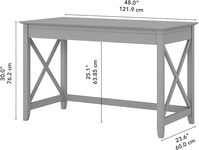 Bush Furniture Key West Collection Writing Desk, Writing Table for Home Office in Cape Cod Gray, Small Modern Farmhouse Desk