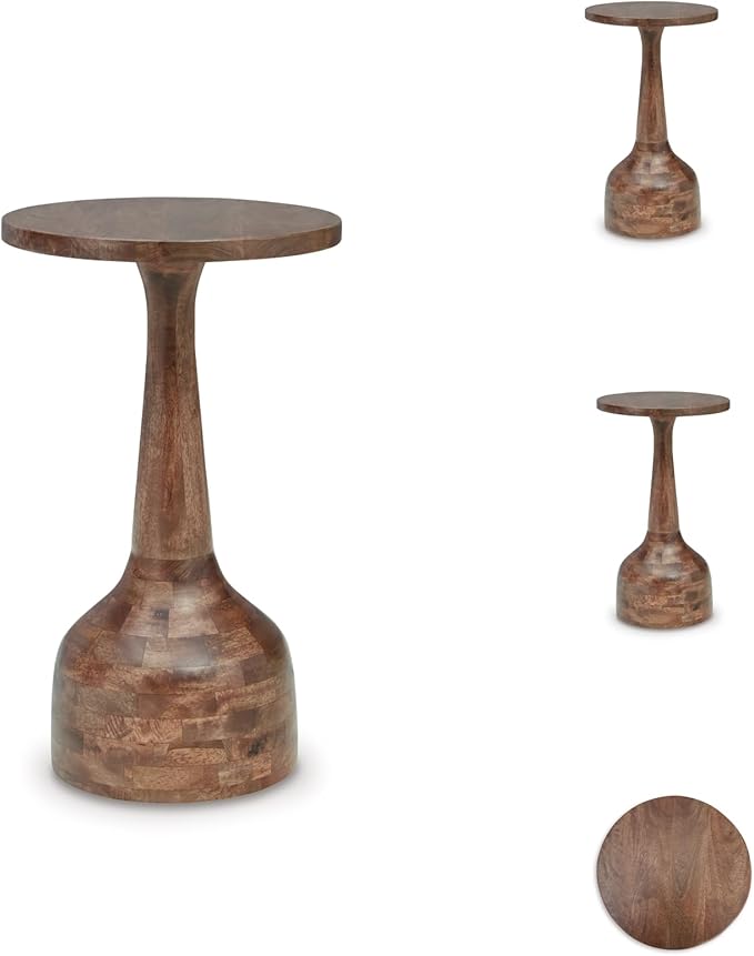 Signature Design by Ashley Joville Casual Turned-Design Accent Table, Light Brown
