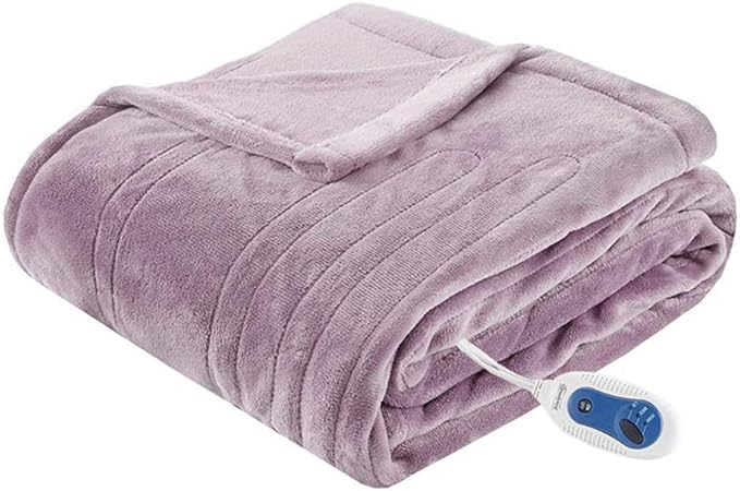 Beautyrest Heated Electric Blanket for Cold Weather, Fast Heating Heated Blanket, Auto Shut Off, Virtually Zero EMF, Multi Heat Setting, UL Certified, Sapphire Throw (60 inx70 in)