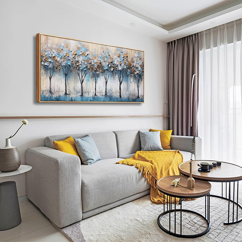 Abstract Trees Canvas Wall Decor For Living Room Wall Decorations For Bedroom Modern Office Wall Decorations Pictures Artwork Bathroom Canvas Art Prints Kitchen Home Decor Wood Framed 24" X 48"