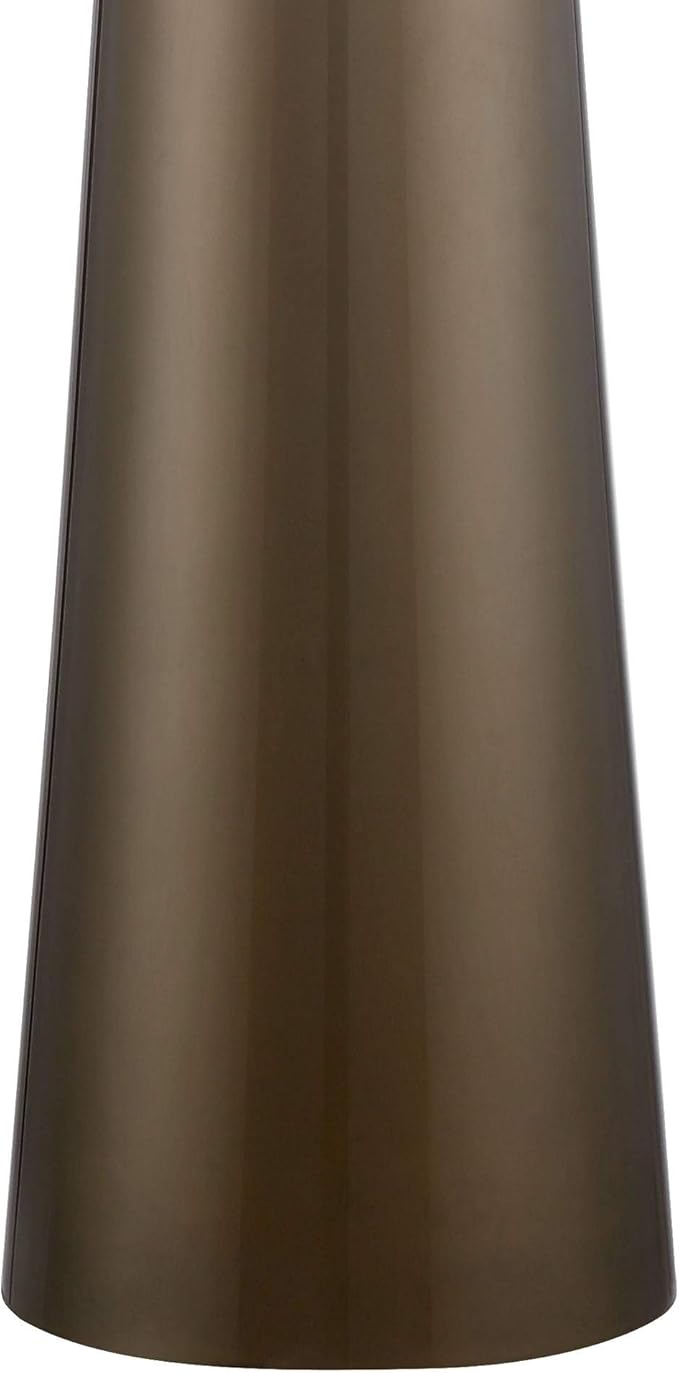 Possini Euro Design Karen Modern Table Lamp 36" Tall Dark Gold Tapered Glass Column Off White Fabric Drum Shade Decor for Living Room Bedroom House Bedside Nightstand Home Office Entryway Family