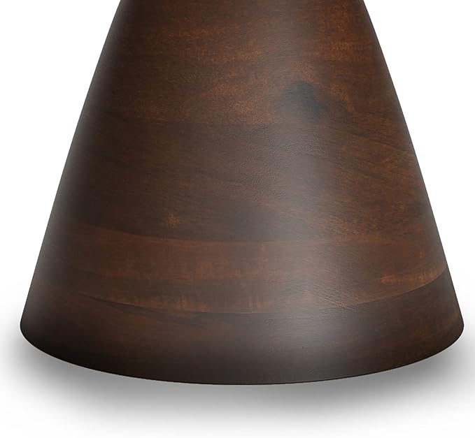 SIMPLIHOME Winnie Coffee Table - 30 inch Wide Solid Acacia Wood Round Living Room Table in Walnut, Modern Center Table for Sitting Area or Lounge with Spacious Top and Pedestal Base, Assembled