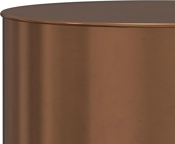 SIMPLIHOME Curtis Industrial 16 Inch Wide Metal Cylinder Accent Table in Ombre Black/Copper, Fully Assembled, for The Living Room and Bedroom