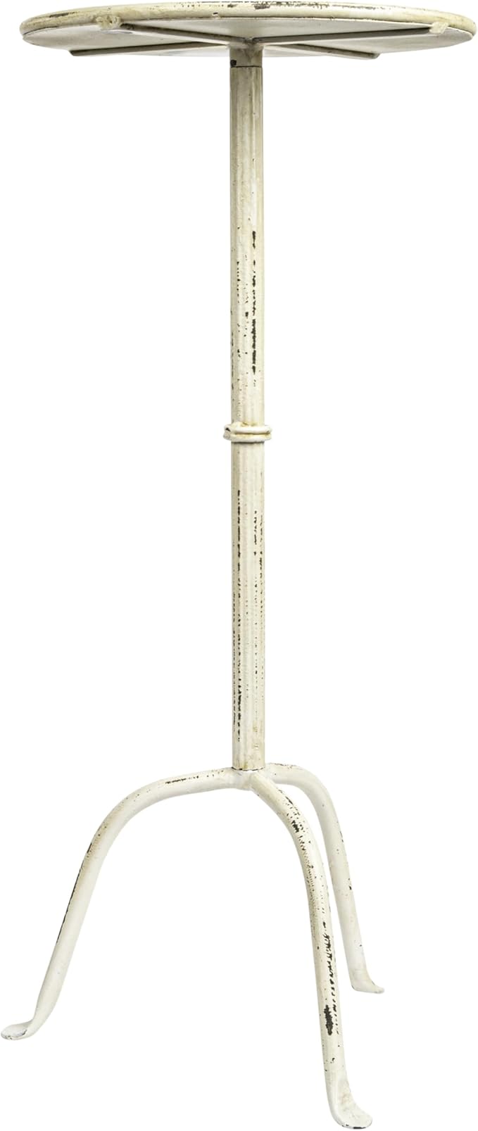 Metal Martini Cocktail Table, Antique White