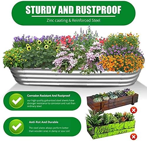 9 ft x 3 ft Raised Garden Bed Metal Elevated Planter for Vegetable Flower Herb (2pk)