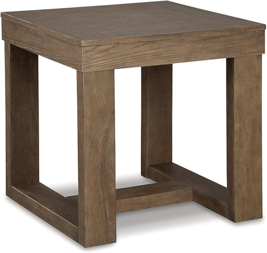 Signature Design by Ashley Cariton Contemporary Oversized Square End Table, Grayish Brown