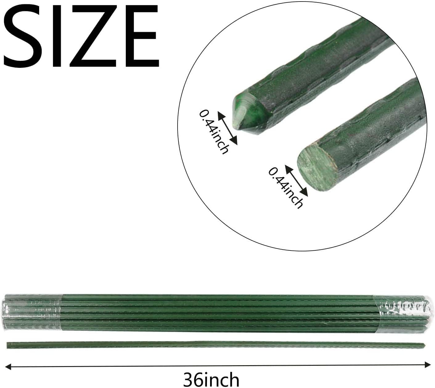 Garden Plant Stakes 36 Inch 3Ft Steel Plant Stick Support, 25 Pack Tomato Stakes for Growing Climbing Plants, Potted Plants, Tomatoes, Trees, Cucumber, Beans, Fences Poles