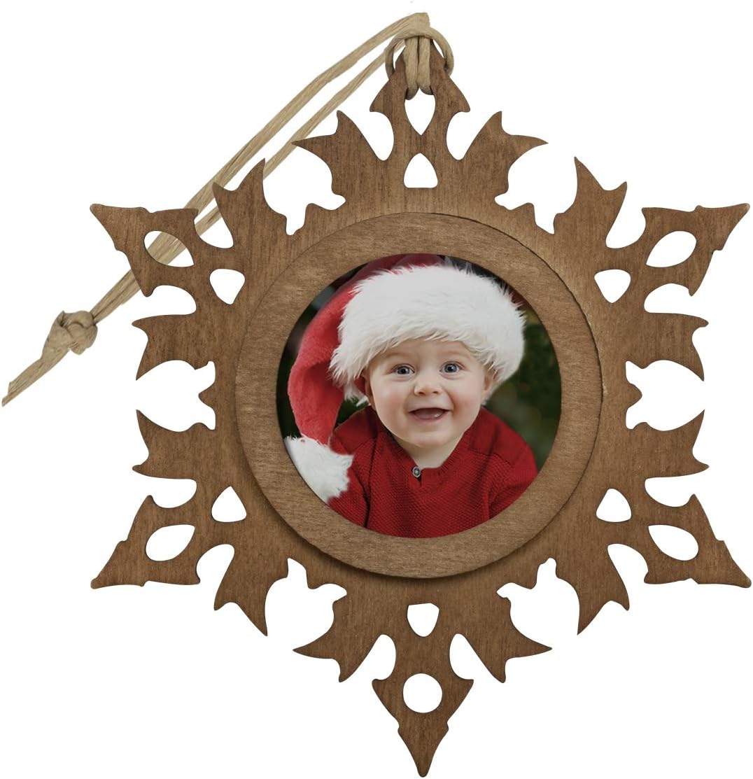 Wood Snowflake 1.5" Photo Ornament - Pack of 50