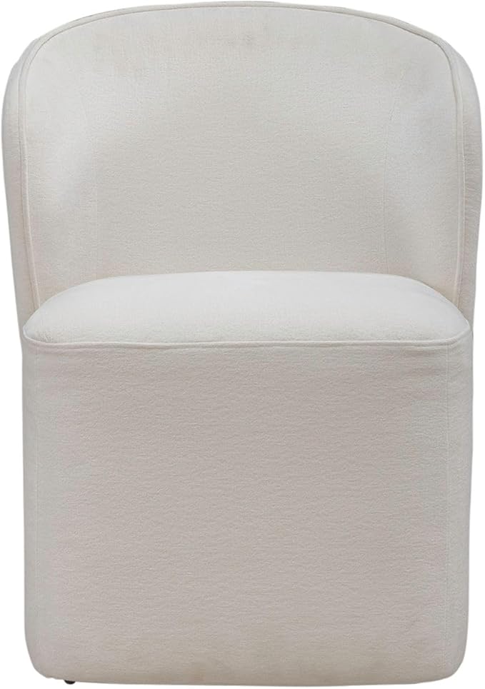 Liberty Furniture Accent Dining Chair with Castors - Rounded Arm - Ivory Upholstry
