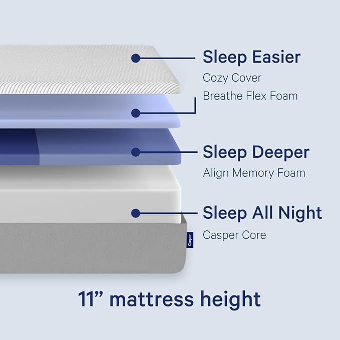 Casper Sleep Original Foam California King Mattress – Medium Firm Feel with Zoned Support – Motion Isolation – Breathable, Cooling Memory Foam – 100-Night Trial – CertiPUR-US