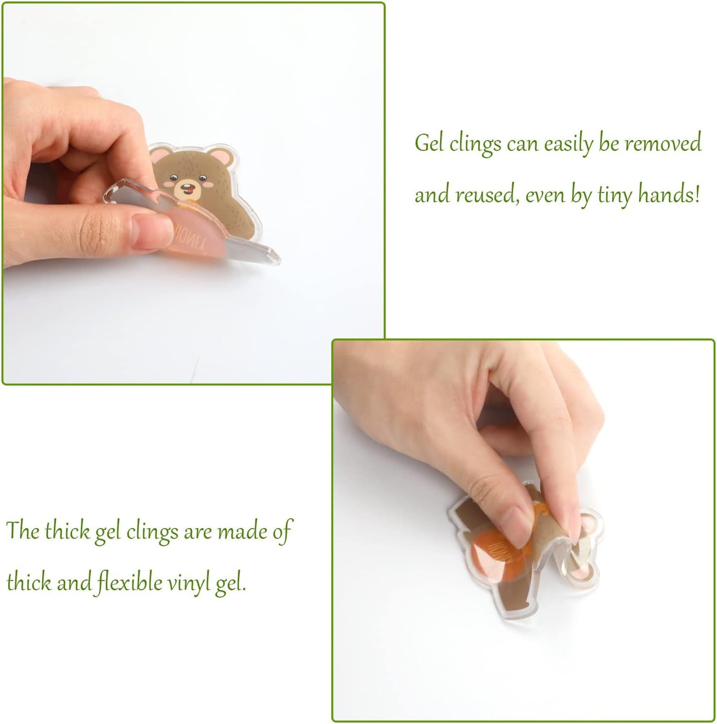 20 PCS Woodlad animals Thick Gel Clings woodland Window Gel Clings Decals Stickers for Kids Toddlers and Adults Home Airplane Classroom Nursery woodland Party Supplies Decorations Removable and