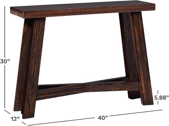 Walker Edison Colt Modern Farmhouse Solid Wood Entry Table, 40 Inch, Espresso