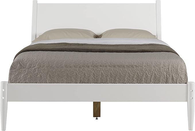 Camaflexi Mid-Century Panel Bed - Twin Size - White