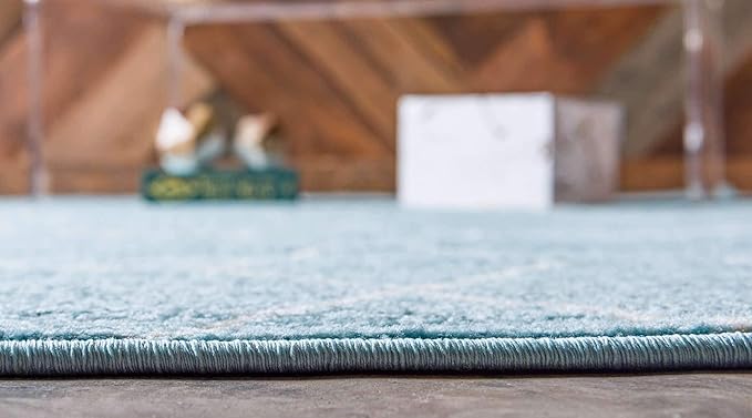 Unique Loom Trellis Frieze Collection Area Rug - Geometric (3' 3" x 5' 3", Light Blue/ Ivory)