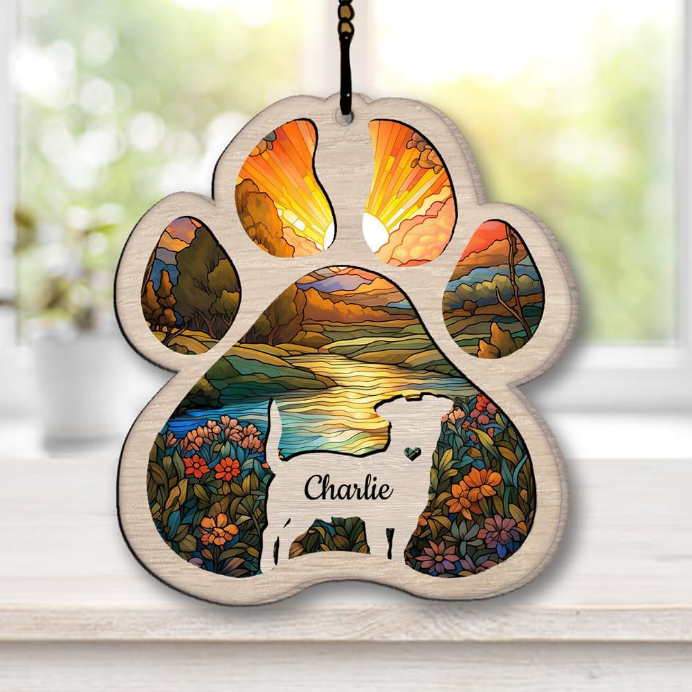 IZI POD Personalized Cane Corso Suncatcher Dog Memorial Gifts, Custom Cane Corso Ornament Christmas Tree, Pet Remembrance Gift, Loss of Dog Sympathy Gift, Pets Memorial Ornament, Pet Loss Suncatcher
