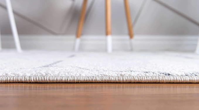 Unique Loom Trellis Frieze Collection Area Rug - Geometric (7' 10" Octagon, Ivory/ Gray)