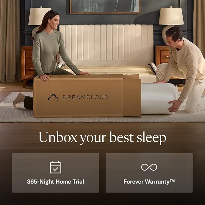 DreamCloud Ultra 15" California King Mattress - Luxury Hybrid Gel Memory Foam - 365 Night Trial - Fiberglass Free - Forever Warranty - Mattress in a Box - CertiPUR-US® Certified
