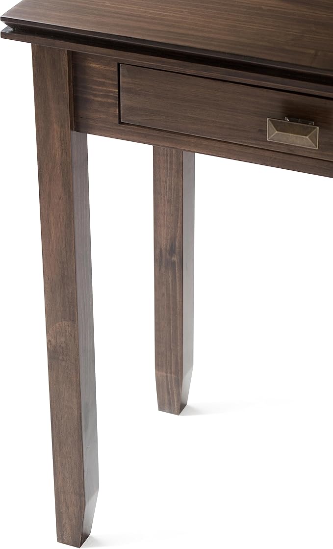 SIMPLIHOME Artisan Console Table - 46 Inch Wide Solid Wood Sofa Table in Natural Aged Brown, Transitional Storage Table for Entryway or Living Room with 2 Drawers and Clean Angle-Edged Top