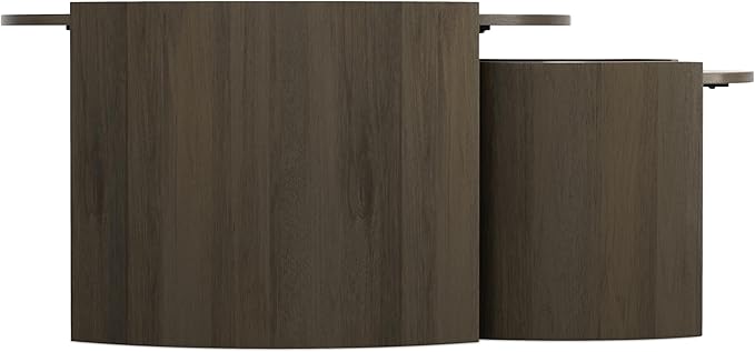 SIMPLIHOME Robin 2-Piece Nesting Coffee Table Set - 32 and 23 inch Wide Solid Mango Wood Round Living Room Tables in Ash Grey, Modern Space-Saving Center Table Set with Curved Legs, Assembled