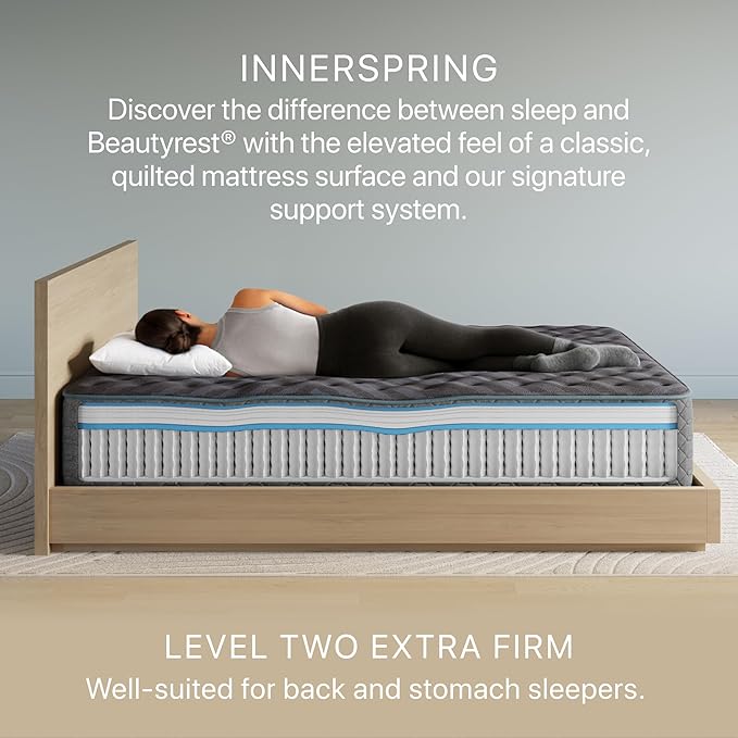 Beautyrest Days End Extra Firm 13.25" Mattress - Twin XL - Cooling Tech, Supportive Durable Pocketed Coils, Pressure Relief, Motion Separation; 100 Night Sleep Trial and 10 Year Warranty
