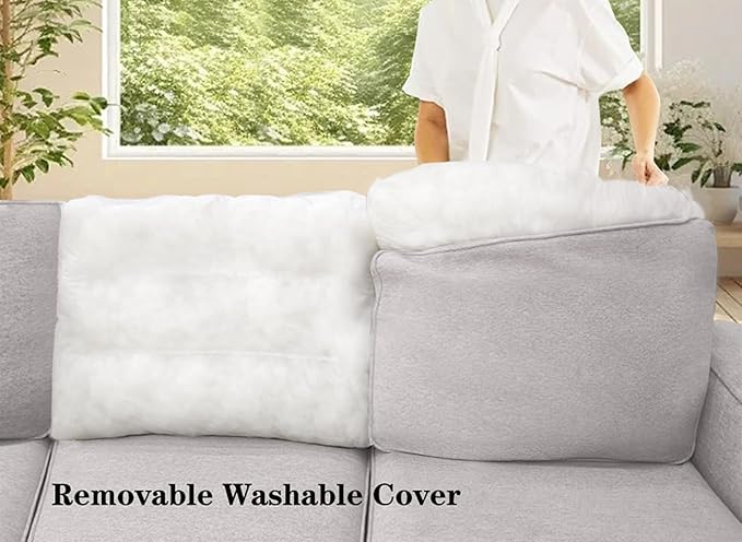 Legend Vansen Modular Sectional Sofa U Shaped Couch with Ottoman Modern Reversible Corner Sectional Couch for Living Room (Light Grey, U Shaped Sofa-1)