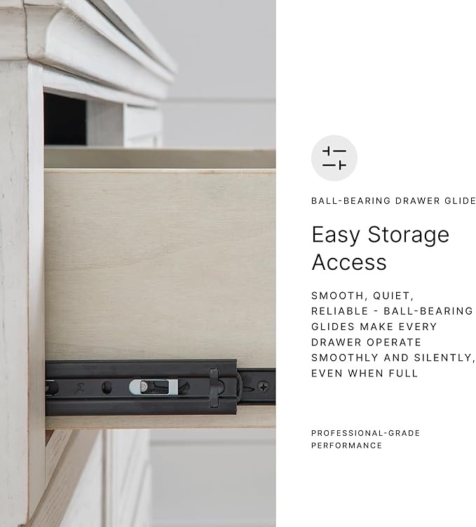 Signature Design by Ashley Blendon Traditional 6-Drawer Dresser with Safety Stop, White & Dark Brown