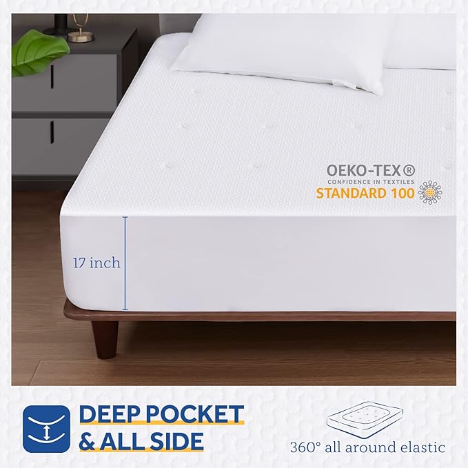 Sealy Heated Mattress Pad King Size, Zone Heating Electric Bed Warmer with Deep Pocket, 10 Heat Setting Dual Controller & 1-12 Hours Auto Shut Off, Knitted Breathable Heated Mattress Cover, White