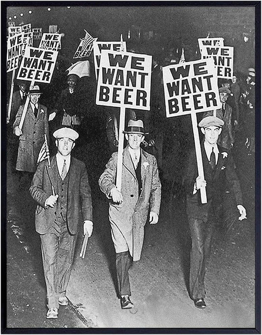 Vintage Prohibition Beer Poster LARGE 11x14 - Unique Wall Art Decor for Home, Bar, Cafe - Funny Saying Retro Art Print - Bar Room Decor - Vintage Decorations - Bar Art - Retro Decor - Funny Saying