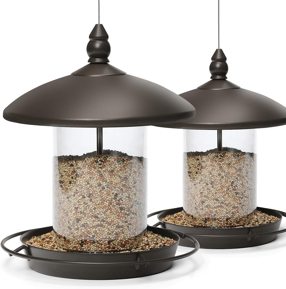 Pack of 2 Bird Feeder for Backyard Birds. Bronze