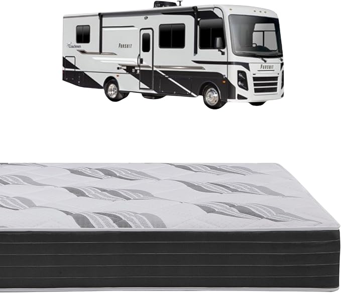 Roam 2.0 RV 12" Hybrid Mattress with Gel Memory Foam, RV Short King 72x75 Mattress, Luxury Medium Feel Made in USA