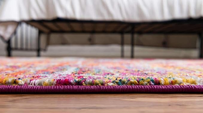 Unique Loom Trellis Frieze Collection Area Rug - Geometric (4' x 6' Oval, Multi/ Ivory)