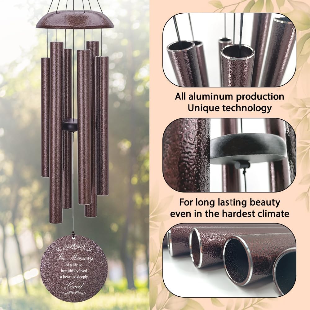 Personalized Sympathy Wind Chimes, Sympathy Gift After Loss of Mom Dad, or Loved One, Memorial Garden Remembering a Loved One Memorial Gifts
