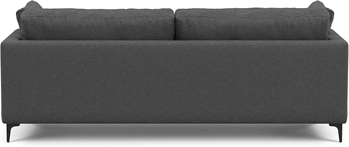 SIMPLIHOME Ava Sofa in 100% Recycled Polyester Tightly Woven Performance Fabric, Pebble Grey, 90-inches Wide, Handcrafted Mid-Century Modern Style Sofa for Living Room or Couch for Family Room