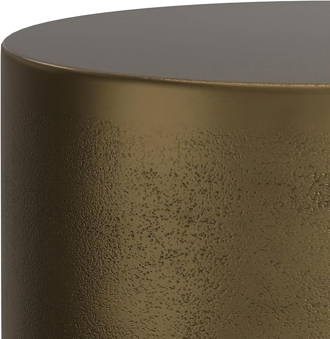 SIMPLIHOME Cody Metal Side Table in Antique Brass/Bronze, 16-inch Round, 18-inch Tall, Cast Aluminum Accent Table for Living Room, Bedroom, Office