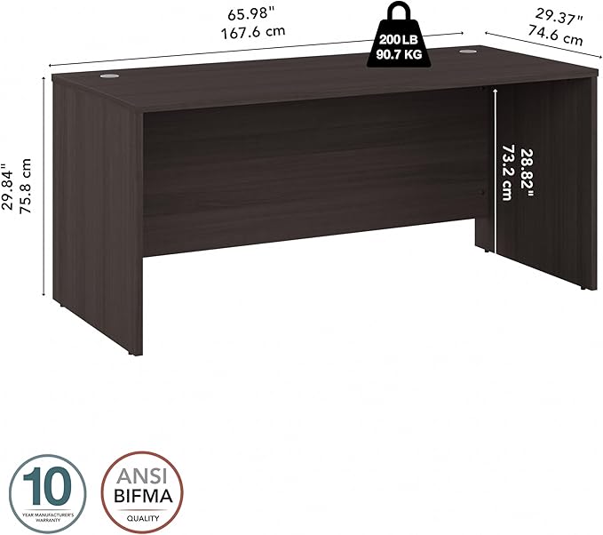 Bush Business Furniture Studio C 66W x 30D Office Desk in Storm Gray