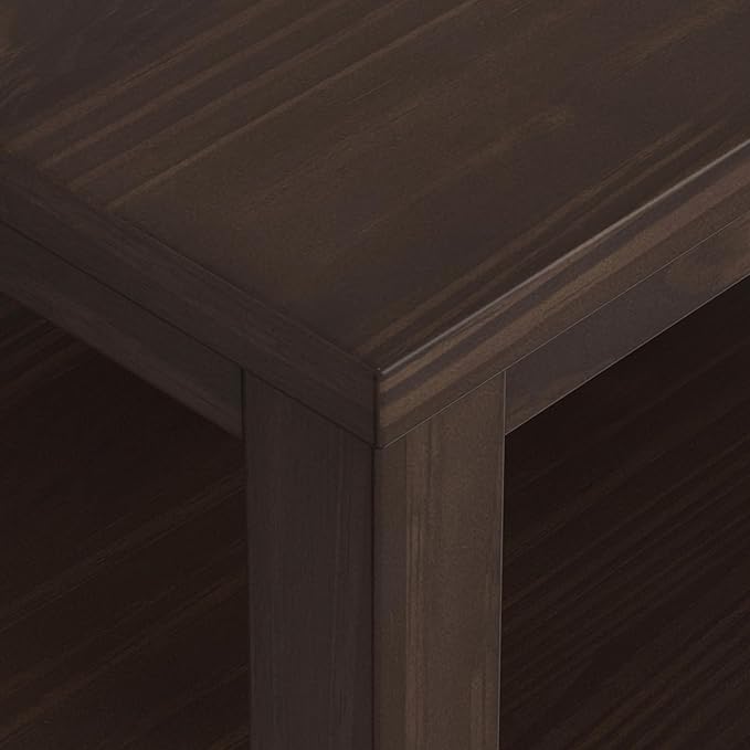 SIMPLIHOME Warm Shaker SOLID WOOD 20 inch Wide Rectangle Transitional End Table in Warm Walnut Brown for the Living Room and Bedroom