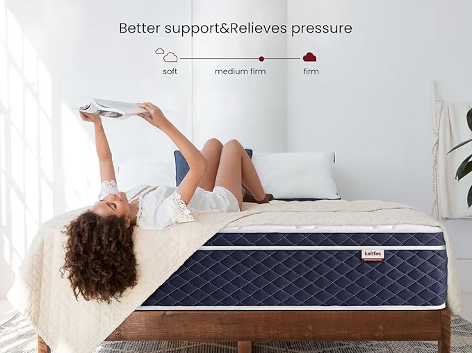 Twin Mattress 12 Inch, Hybrid Mattress in a Box, Individual Pocket Spring with Motion Isolation, Personalized Support &Zoned Pressure Relief, Certified Safe Memory Foams, Medium Firm Feel