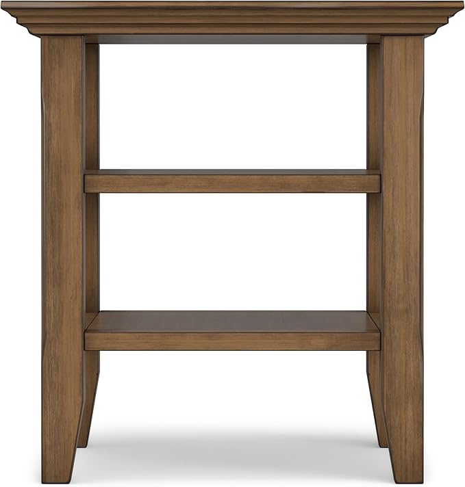 SIMPLIHOME Acadian SOLID WOOD 19 Inch Wide Square Transitional End Table in Rustic Natural Aged Brown, For the Living Room and Bedroom