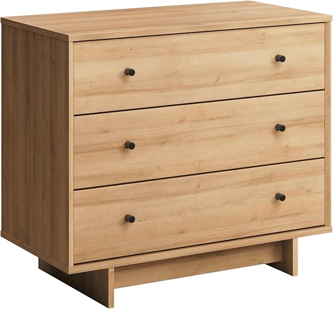Prepac Finnley 3-Drawer Nightstand in Natural Oak, Extra-Wide Bedside Tables with Storage, Set of 2, Modern End Tables for Home & Bedroom, 16" D x 31" W x 26.75" H
