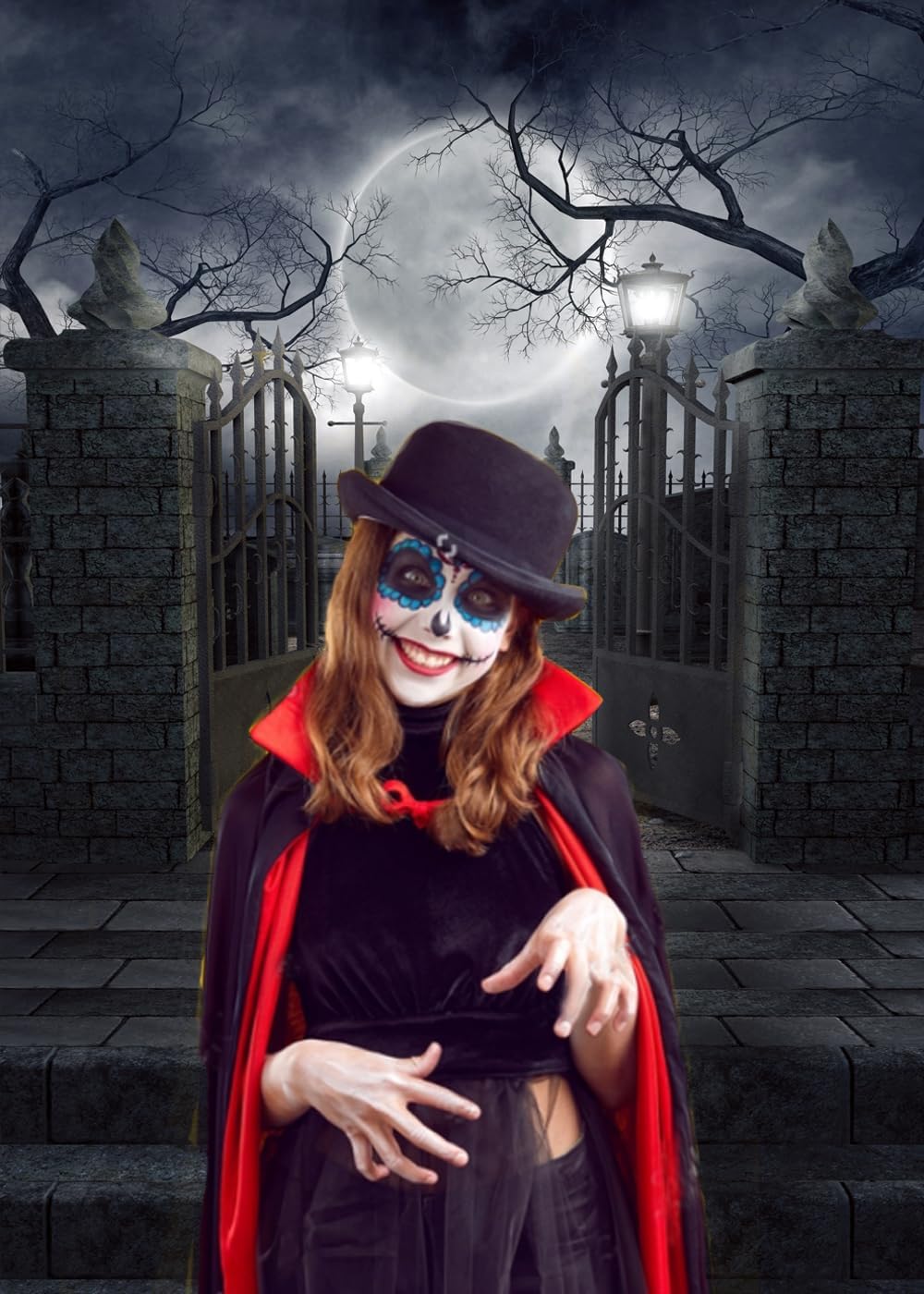 CHAIYA Halloween Backdrop Background Nightmare Before Christmas Backdrop for Photography Zombie Themed Photo Booth Party Decorations 5x7ft