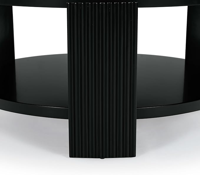SAFAVIEH Couture Collection Liabella Black Round Coffee Table