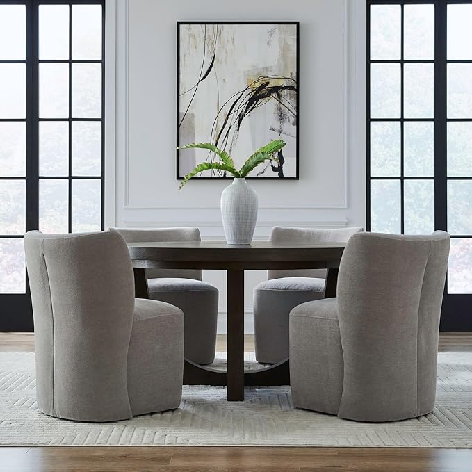 Liberty Furniture Accent Dining Chair with Castors - Rounded Back - Truffle Upholstry